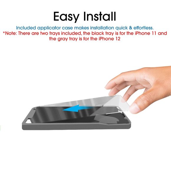 [3 Pack] iPhone 12 / 12 Pro / 11 / XR Glass Screen Protector + Installation Tool - Picture 5 of 7